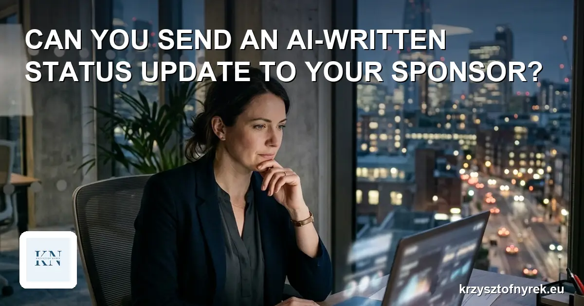 A project manager reviewing a report on a laptop in the evening with a thoughtful expression