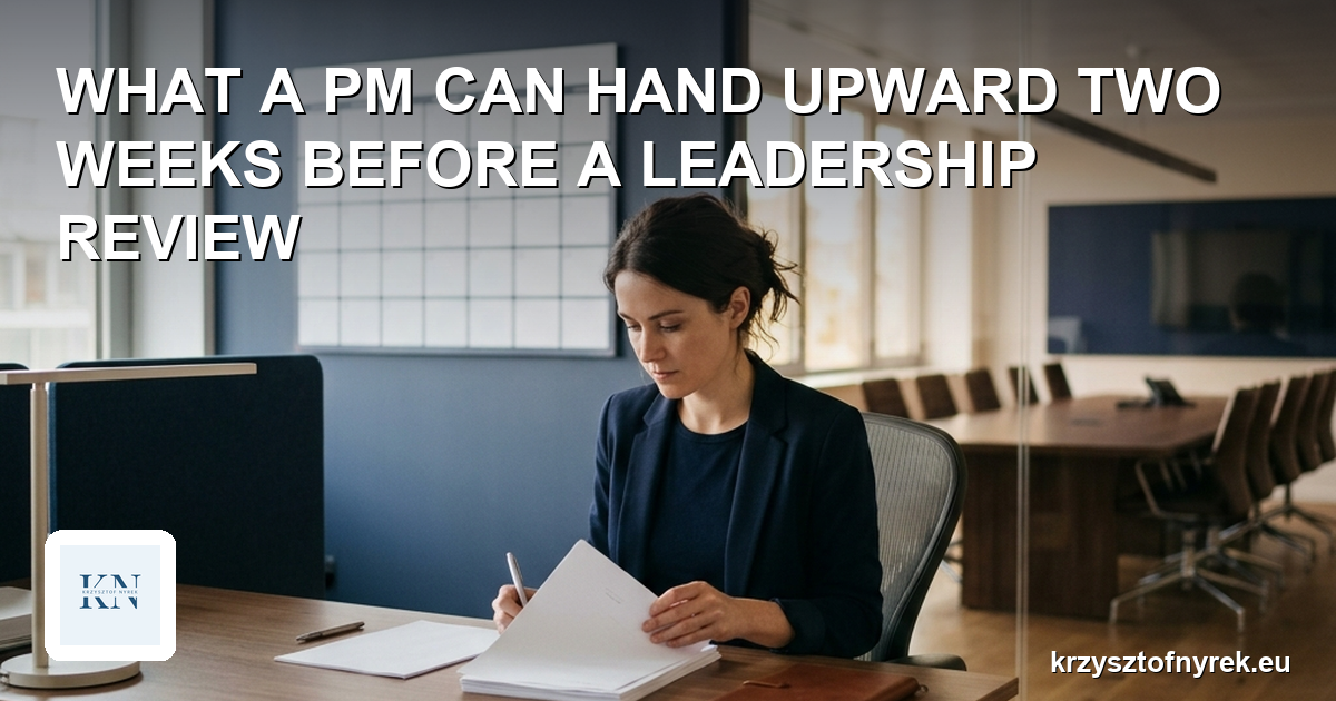 A project manager preparing a short briefing near an empty boardroom
